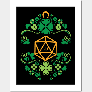 Lucky D20 Critical Hit of Saint Patrick Posters and Art